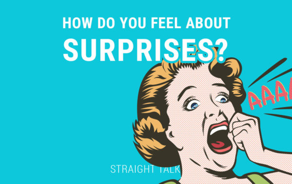 A graphic of a woman screaming. Title reads How Do You Feel About Surprise?